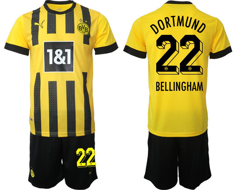 Men 2022-2023 Club Borussia Dortmund home yellow #22 Soccer Jersey